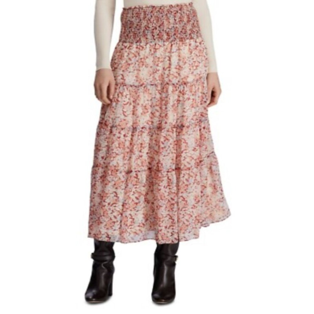 Lauren Ralph Lauren Women’s Zahra Floral Tiered Peasant Midi Skirt size 12 NWOT
